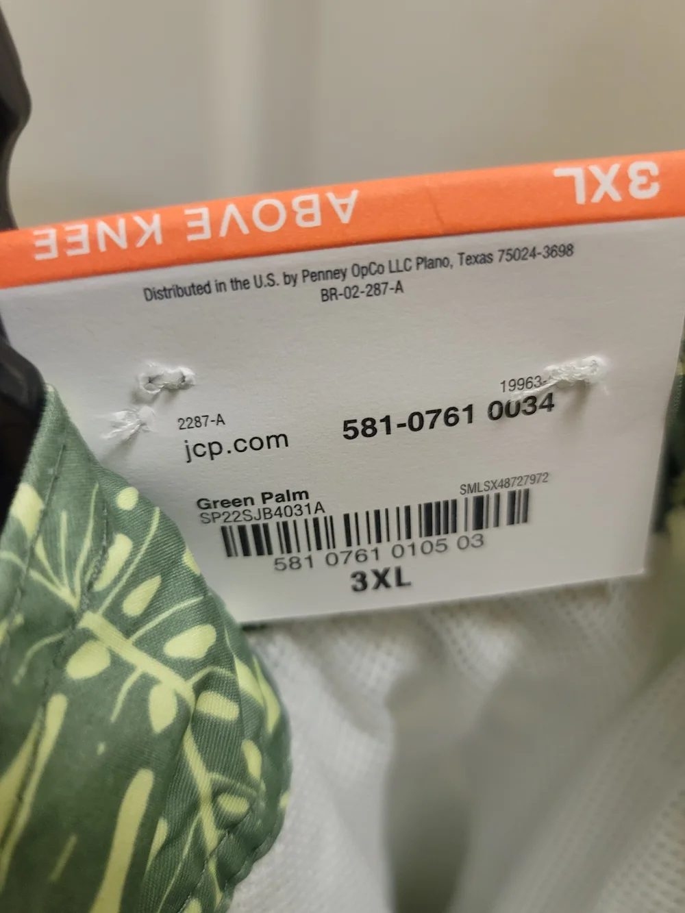 St. John's Bay Green Above Knee Swim Short - NWT - 3XL
